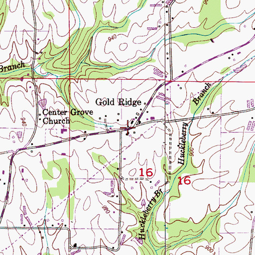 Topographic Map of Gold Ridge, AL