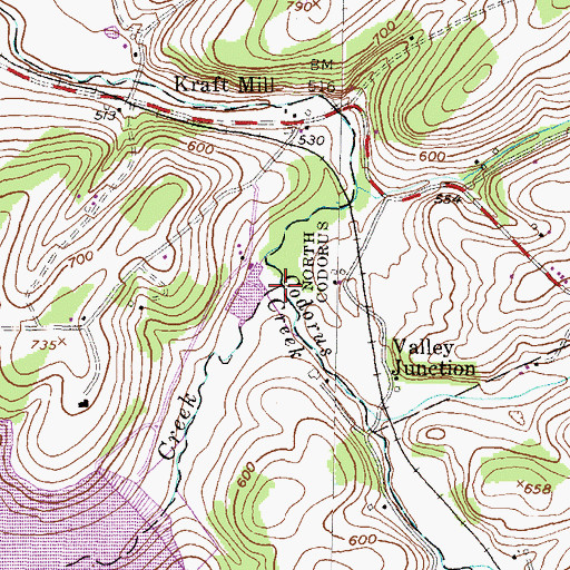 Topographic Map of West Branch Codorus Creek, PA