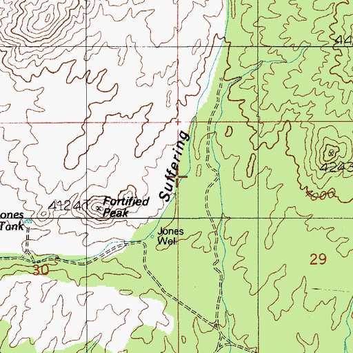 Topographic Map of Suffering Gulch, AZ
