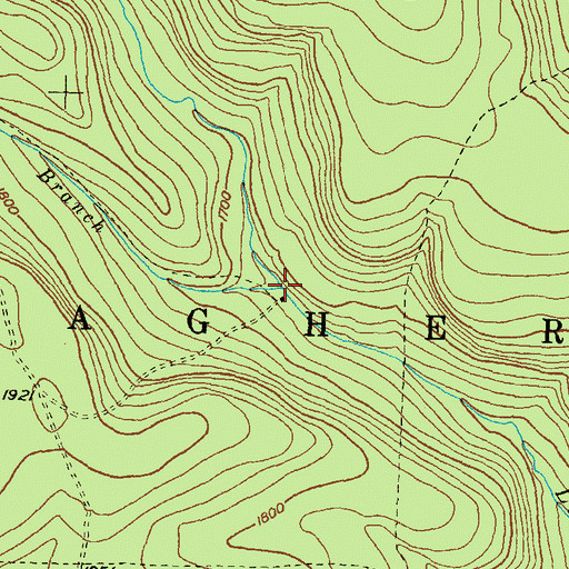 Topographic Map of West Branch Lick Run, PA
