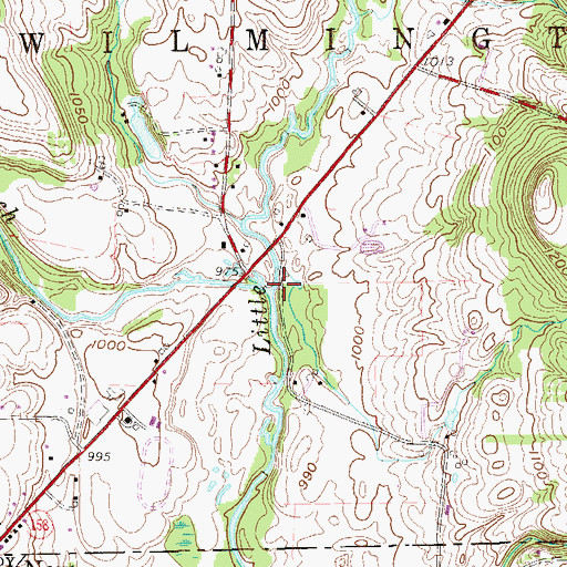 Topographic Map of West Branch Little Neshannock Creek, PA