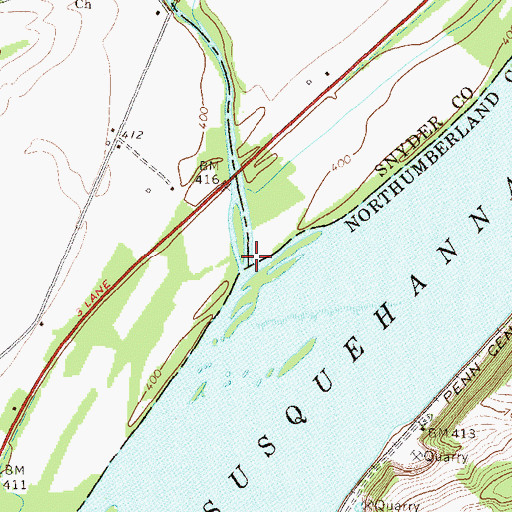Topographic Map of West Branch Mahantango Creek, PA