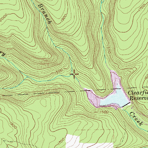 Topographic Map of West Branch Montgomery Creek, PA