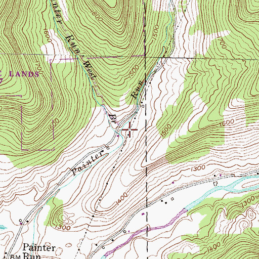 Topographic Map of West Branch Painter Run, PA