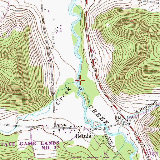 Topographic Map of West Branch Potato Creek, PA