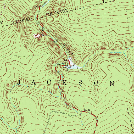 Topographic Map of West Branch Rattling Creek, PA
