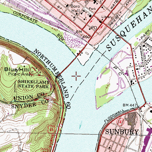 Topographic Map of West Branch Susquehanna River, PA