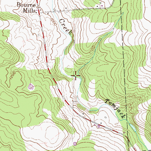 Topographic Map of West Branch Tomjack Creek, PA