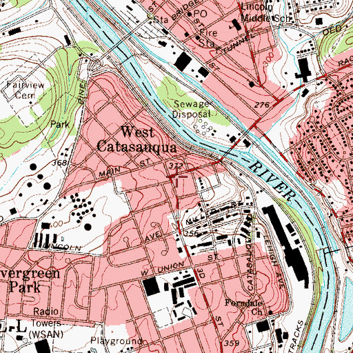 Topographic Map of West Catasauqua, PA