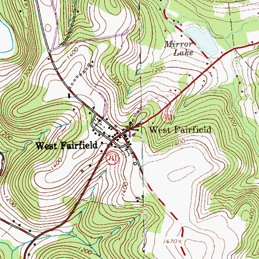 Topographic Map of West Fairfield, PA