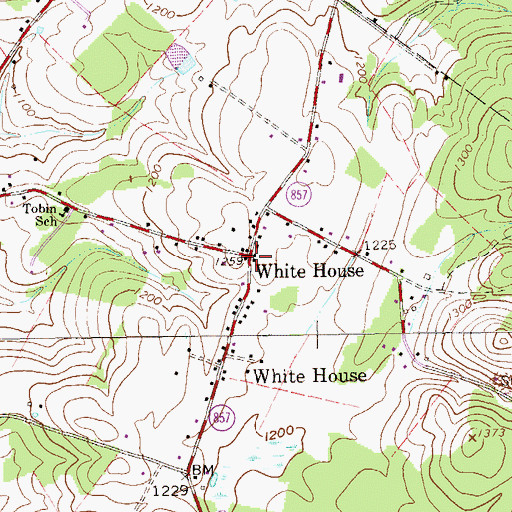 Topographic Map of White House, PA
