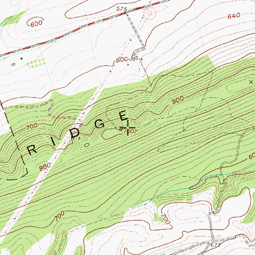 Topographic Map of Wildcat Ridge, PA