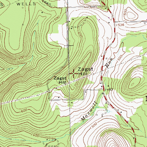 Topographic Map of Zagst Hill, PA