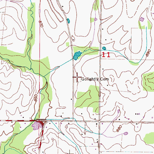 Topographic Map of Golightly Cemetery, AL