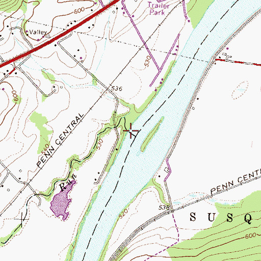 Topographic Map of Pine Run, PA