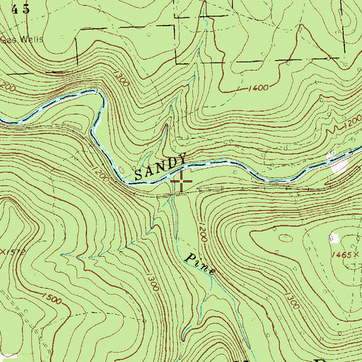 Topographic Map of Pine Run, PA