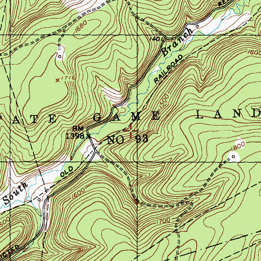 Topographic Map of State Game Lands Number 93, PA