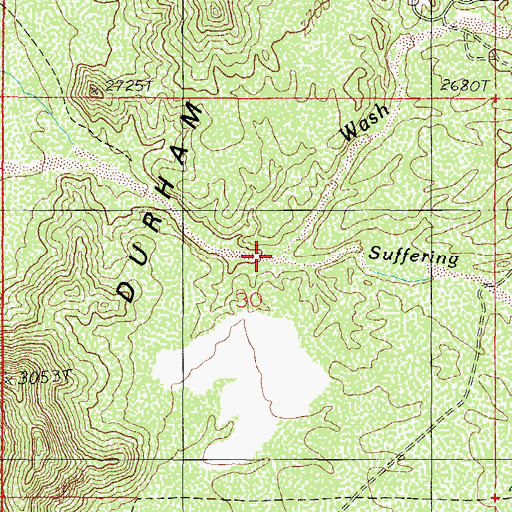 Topographic Map of Suffering Wash, AZ