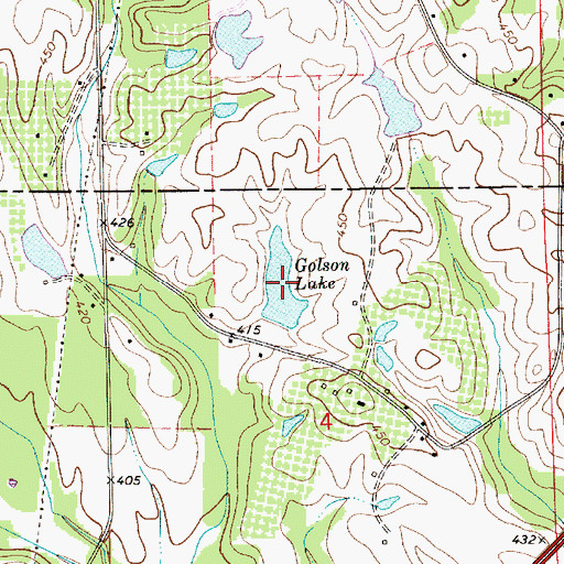 Topographic Map of Golson Lake, AL