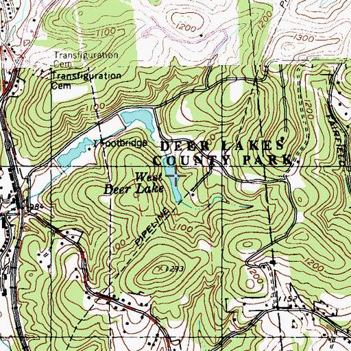 Topographic Map of West Deer Lake, PA