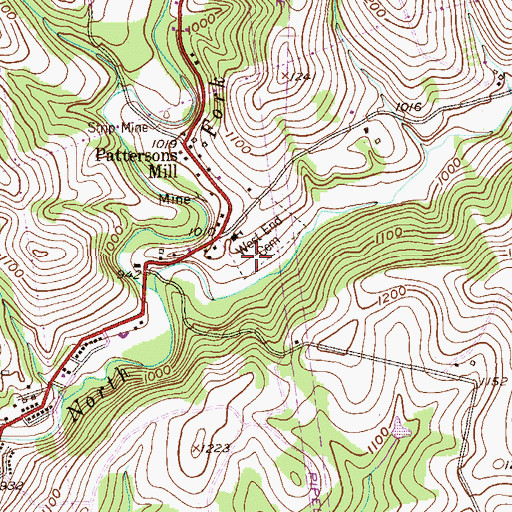 Topographic Map of West End Cemetery, PA