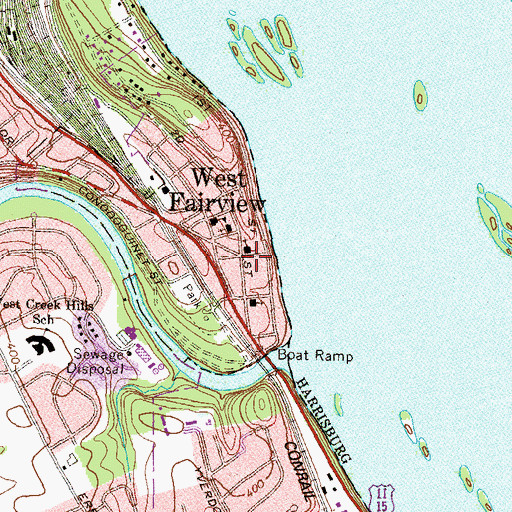 Topographic Map of West Fairview, PA
