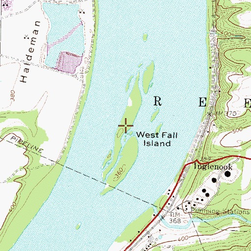 Topographic Map of West Fall Island, PA