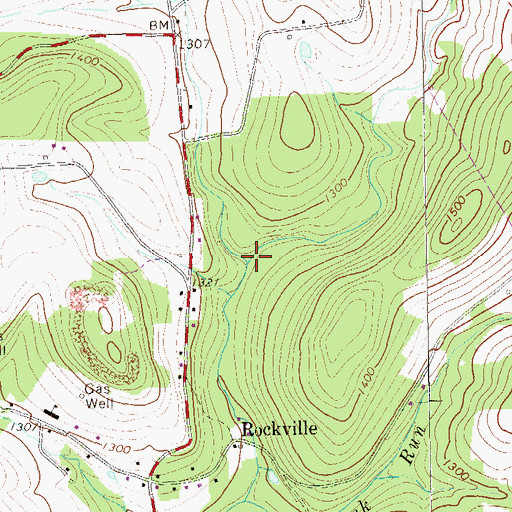 Topographic Map of West Fork Leatherwood Creek, PA