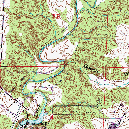 Topographic Map of Gooch Hollow, AL