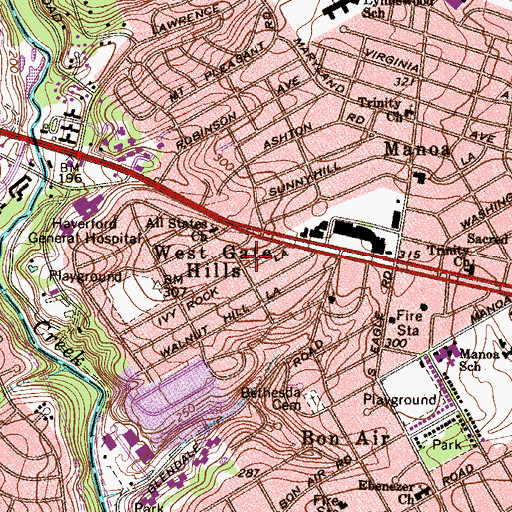 Topographic Map of West Gate Hills, PA