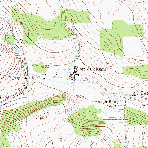 Topographic Map of West Jackson Church, PA