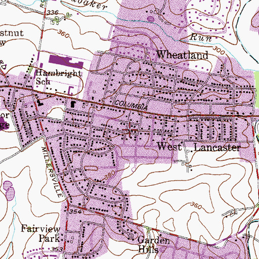 Topographic Map of West Lancaster, PA