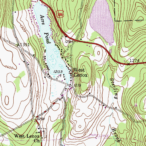 Topographic Map of West Lenox, PA