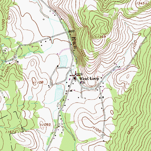 Topographic Map of West Loop Church, PA