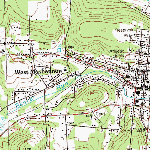 Topographic Map of West Moshannon, PA