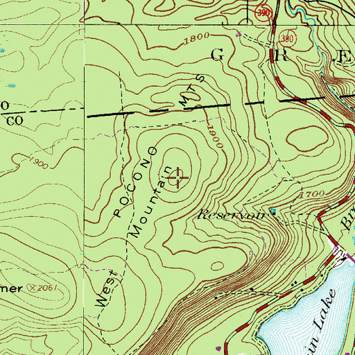 Topographic Map of West Mountain, PA