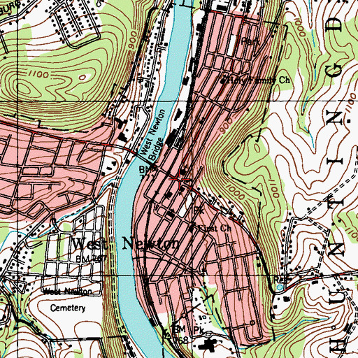 Topographic Map of West Newton, PA