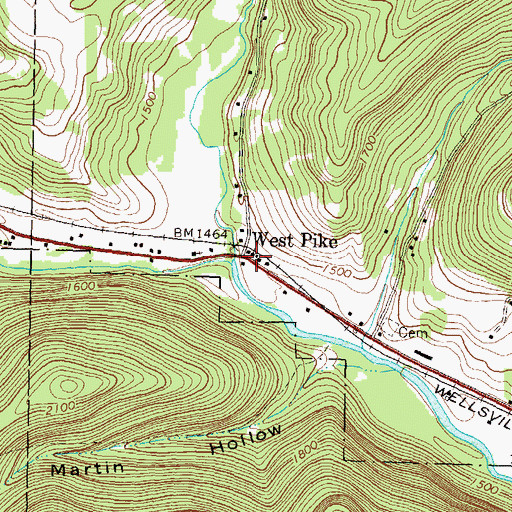 Topographic Map of West Pike, PA
