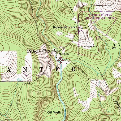 Topographic Map of West Pithole Creek, PA