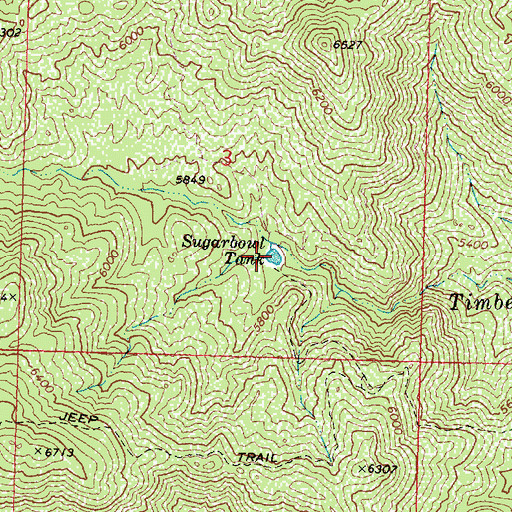 Topographic Map of Sugarbowl Tank, AZ