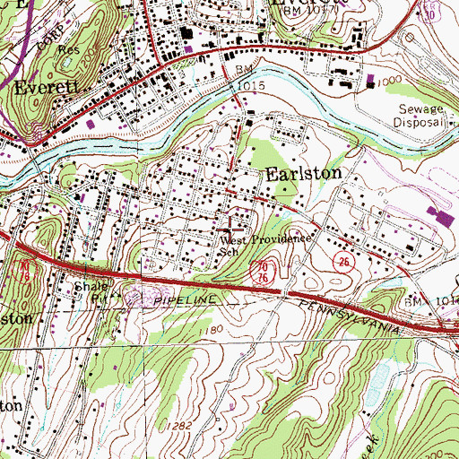 Topographic Map of West Providence School, PA