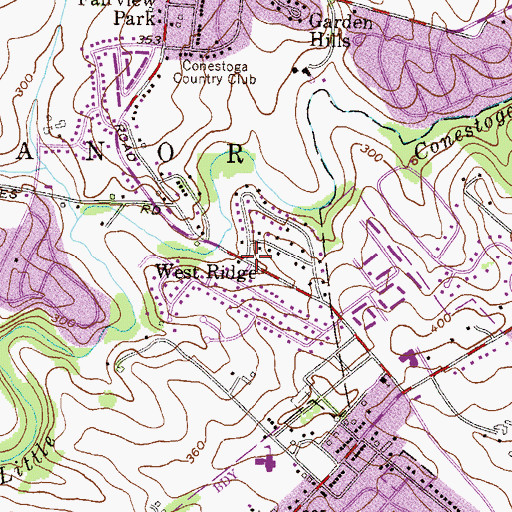 Topographic Map of West Ridge, PA