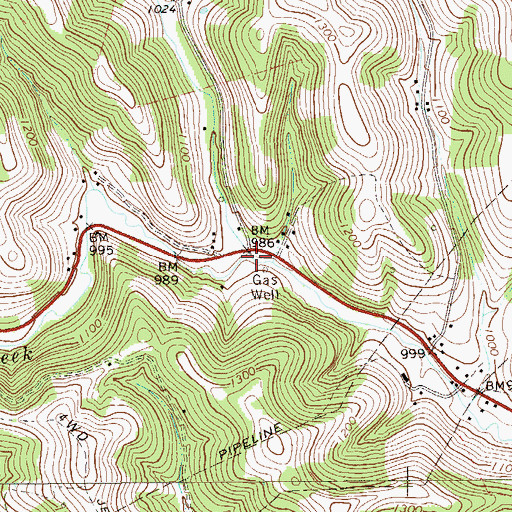 Topographic Map of West Run, PA