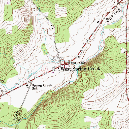 Topographic Map of West Spring Creek, PA
