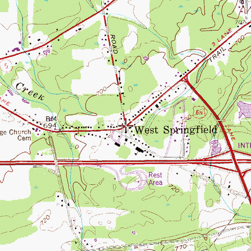 Topographic Map of West Springfield, PA