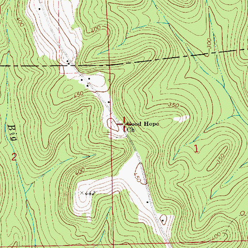 Topographic Map of Goodhope Primitive Baptist Church, AL