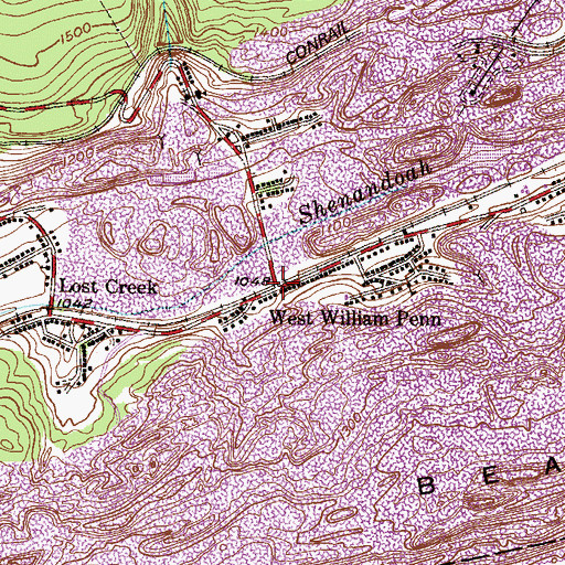 Topographic Map of West William Penn, PA