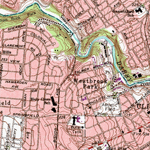 Topographic Map of Westbrook Park, PA