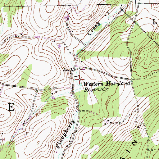 Topographic Map of Western Maryland Reservoir, PA