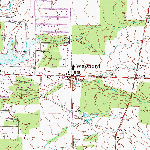 Topographic Map of Westford, PA